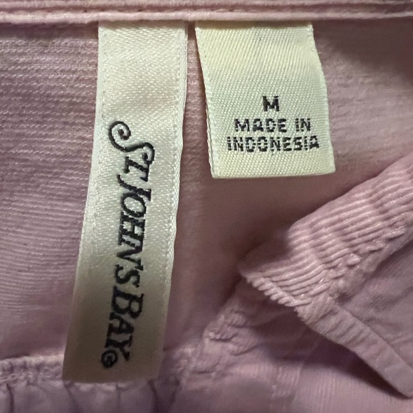 St. John's Bay Light Pink Button Corduroy Up Shirt - Picture 5 of 9